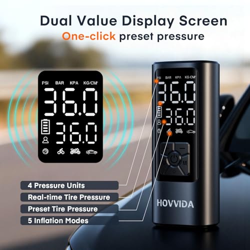 Image of Tire Inflator Portable Air Compressor, Bike Pump, Air Pump for Car Tires 150PSI with Digital Pressure Gauge, Auto Shut-Off, Fast Inflation, Bike Tire Pump for Car, Motorcycle, Bike, Ball