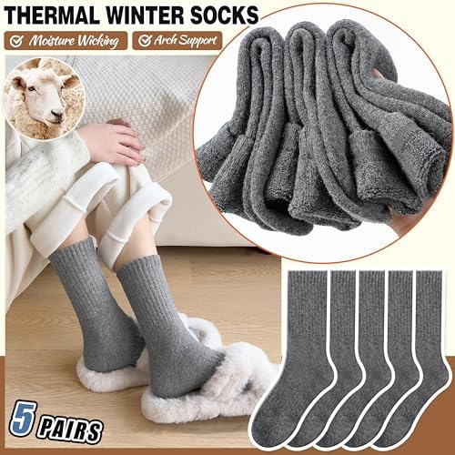 6 Paia Di Calze Termiche Ultra Spesse In Lana Per Donna Per Attività - Foto 3