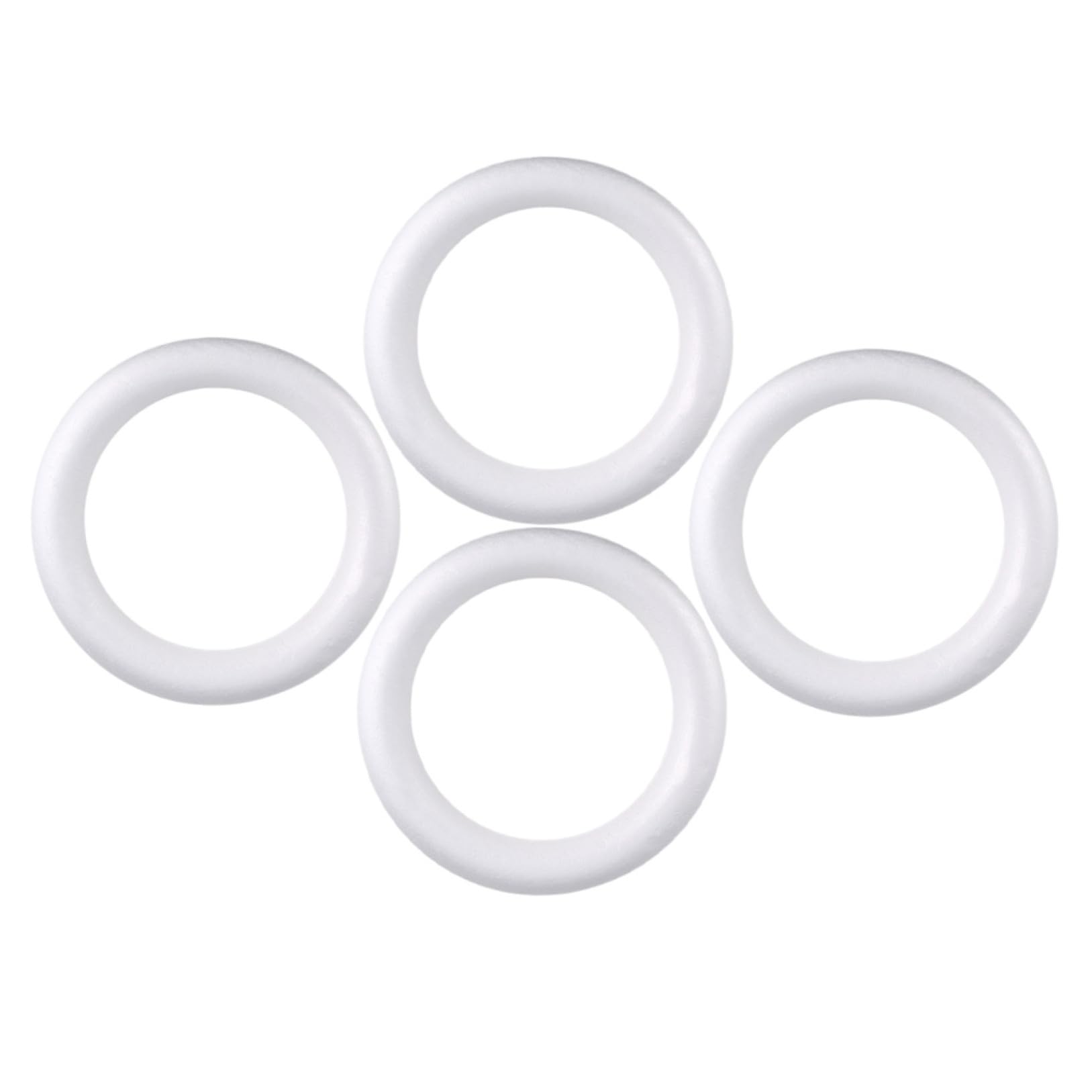 GARVALON Anneaux en Mousse Blanche Couronne Artisanale Délicate et Adorable Lot de 4 pour Bricolage Décorations de Fête DIY pour Noël et Occasions Spéciales