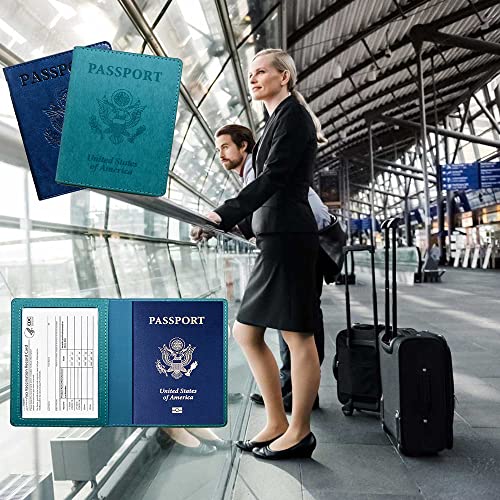 2 Pack Passport and Vaccine Card Holder Combo, Leather PU Passport Holder and Vaccine Card Holder, Women’s and Men’s… - Image 6