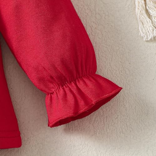 Magic Park 12M-6Y Baby Girl Long Sleeve Blouse Toddler Ruffle T-Shirt Kid Solid Color Tee Casual Tops Winter Clothes4