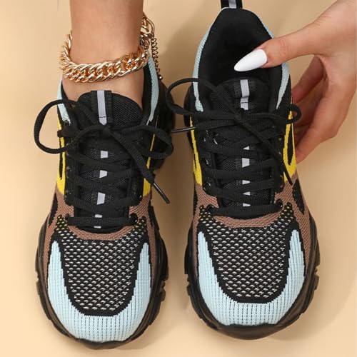 Women's Casual Chunky Running Shoes,Women's Mesh Breathable Casual Athletic Walking Shoes2