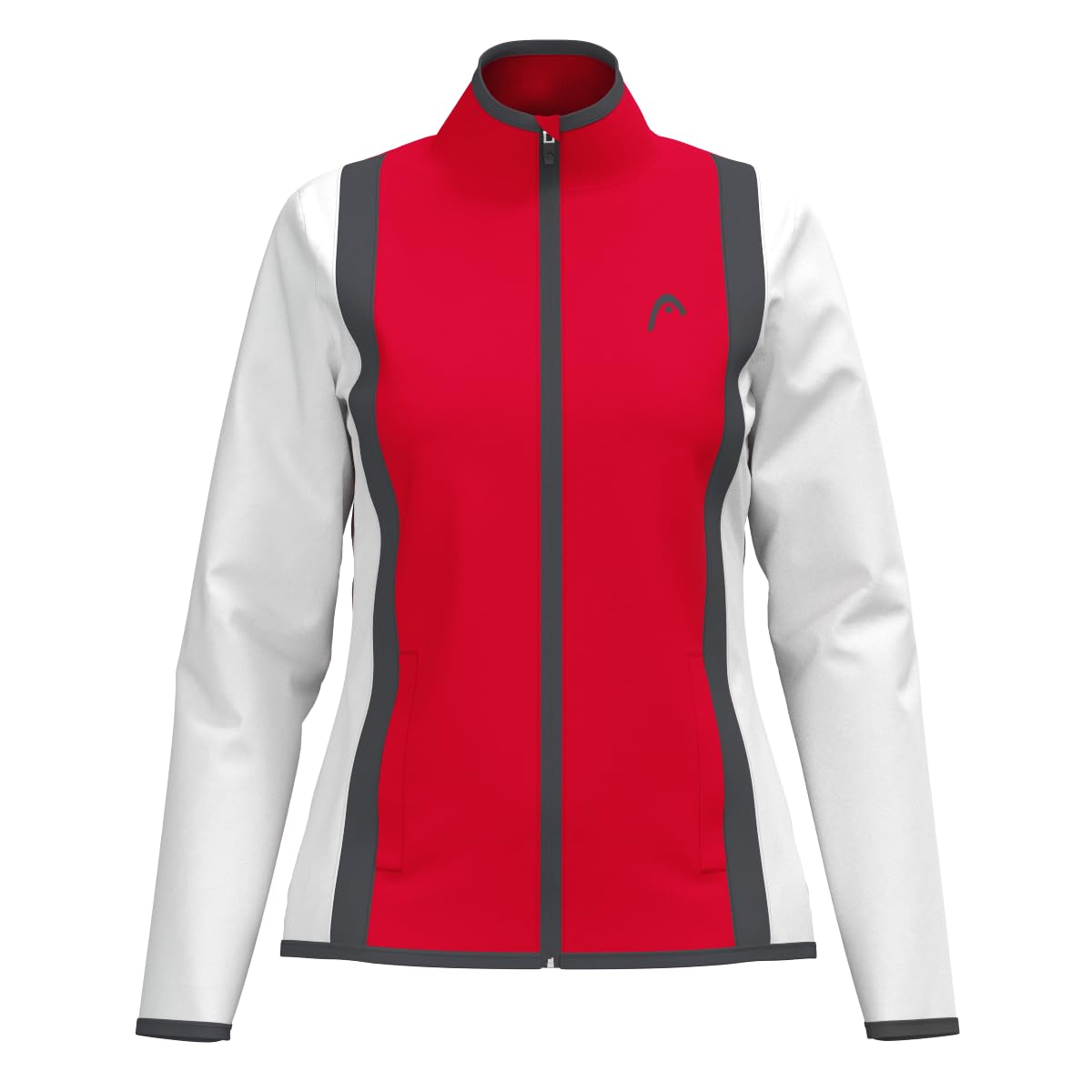 HEAD Club 25 Jacket - Chaqueta Deportiva para Mujer, Color Rojo y Blanco