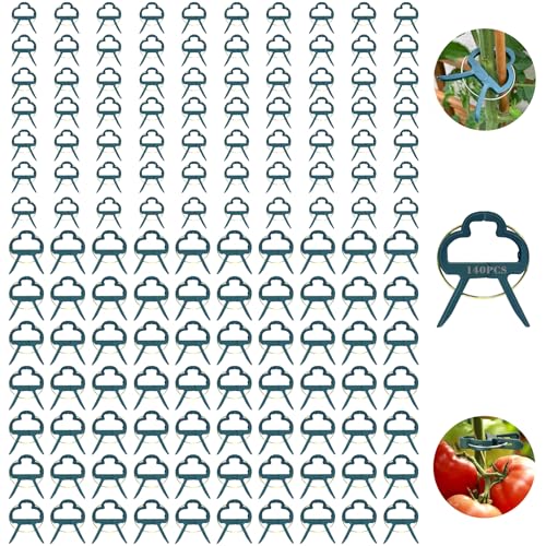 YeahBoom 140 Piezas Jardín Plant Clips,Clip para Tomate,Clips de Soporte de Plantas,Clips de Vine Planta,Anilla Clip de plástico Transparente,Clips de Soporte de Tallo de Planta de Plástico