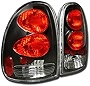 SPPC Black Euro Tail Lights Assembly Set For Dodge Caravan - (Pair) Driver Left and Passenger Right Side Replacement