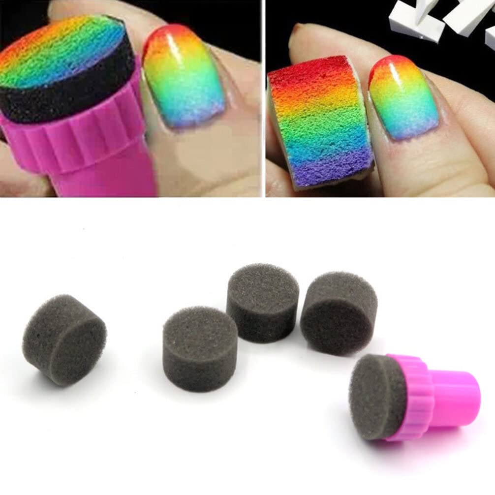 SHERCHPRY 30pezzi Spugnette Per Unghie Strumento Per Nail Art Gradiente Facile Applicazione e Design Per Manicure Professionale e Fai Da Te
