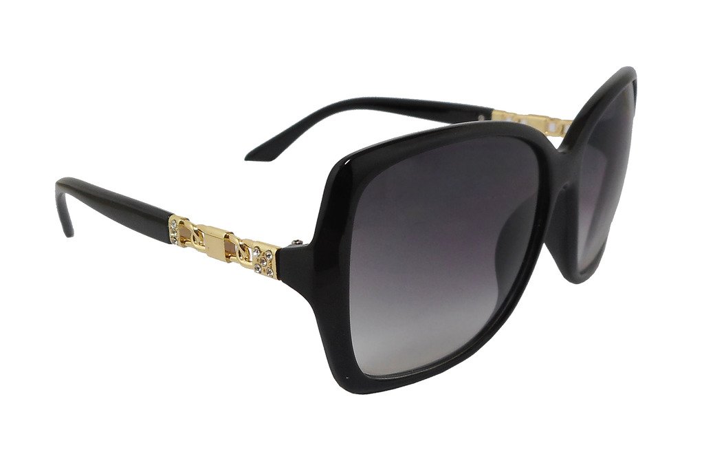 Black Ovar Sized Sunglasses For Women With Design Temple Mod- D1541-image-38