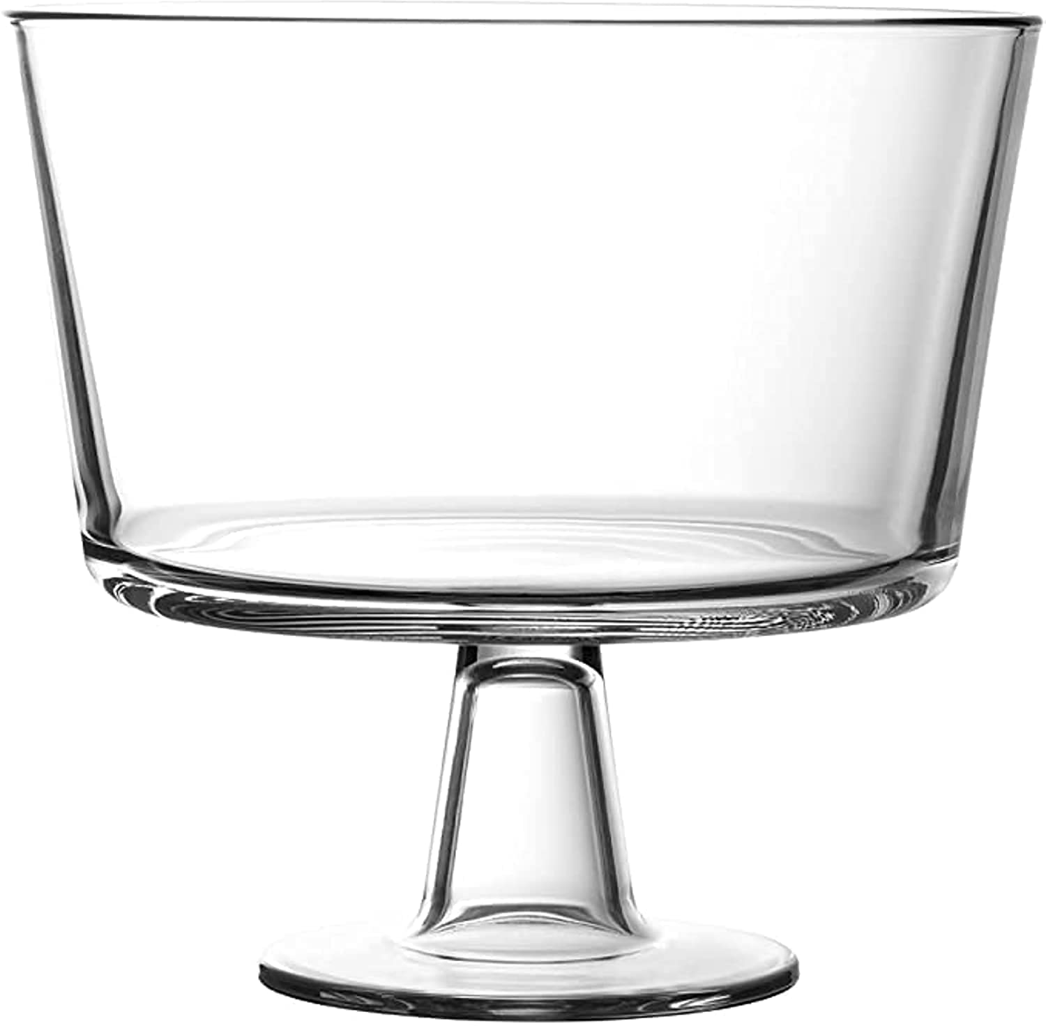 Wegood Royalty Art European Trifle Bowl with Pedestal, Round Dessert Display Stand for Laying Cakes, Pastries or Baked Goods, Modern Design with Glass