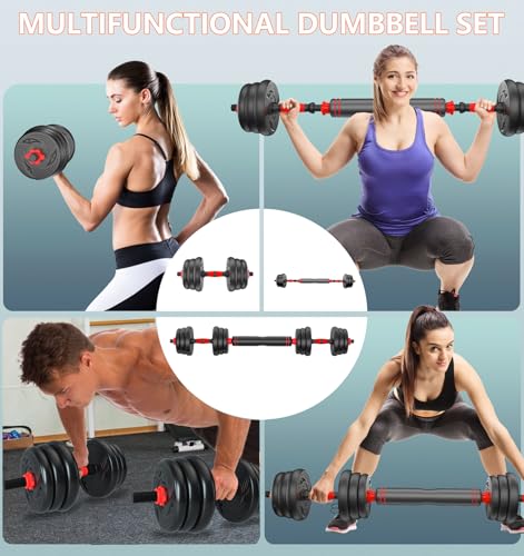 Verstellbar Gewichte Hanteln Set 15KG 20KG 30KG Indoor Workout Schwarze Hantelset Langhantel Perfekt für Bodybuilding Fitness Gewichtheben Training Heimfitnessgeräte – Bild 6