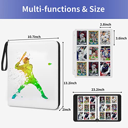 Hesplus Card Binder 9 Pocket, Trading Card Binder With Sleeves, Baseball Card Binder, Sports Card Binder Collectible Trading Card Albums Fits 900 Cards With 50 Removable Sleeves For Mtg, Tcg #TOP1