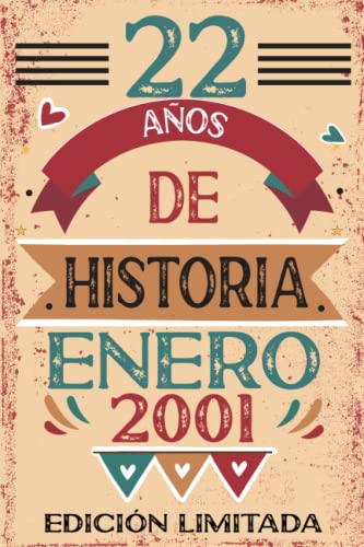 22 Años De Historia Enero 2001: Libro de visitas, cuaderno, 110 páginas de felicitaciones, idea de regalo, regalo Para la esposa, novia, mujer, La madre