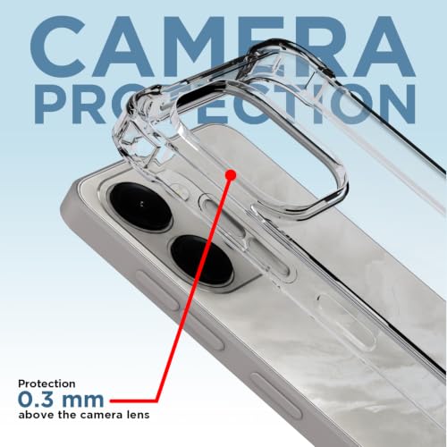 Image of Outlouders Back Cover for Vivo Y11 5G / Y21 5G Clear Transparent PC + TPU Bumper Case with Raised Edges for Shockproof Protection (Transparent)