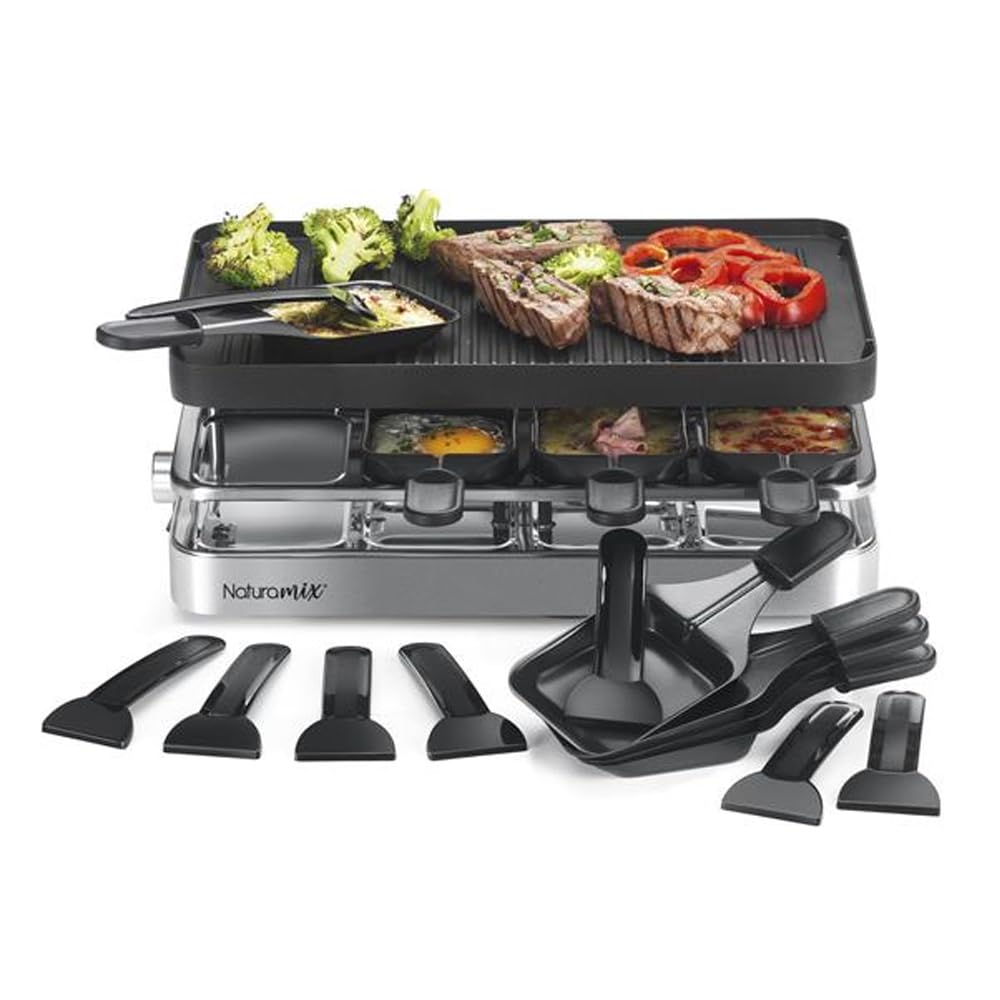 Appareil À Raclette 8 Personnes 1200w + Grill + Crêpe - RAC.INDUS-8