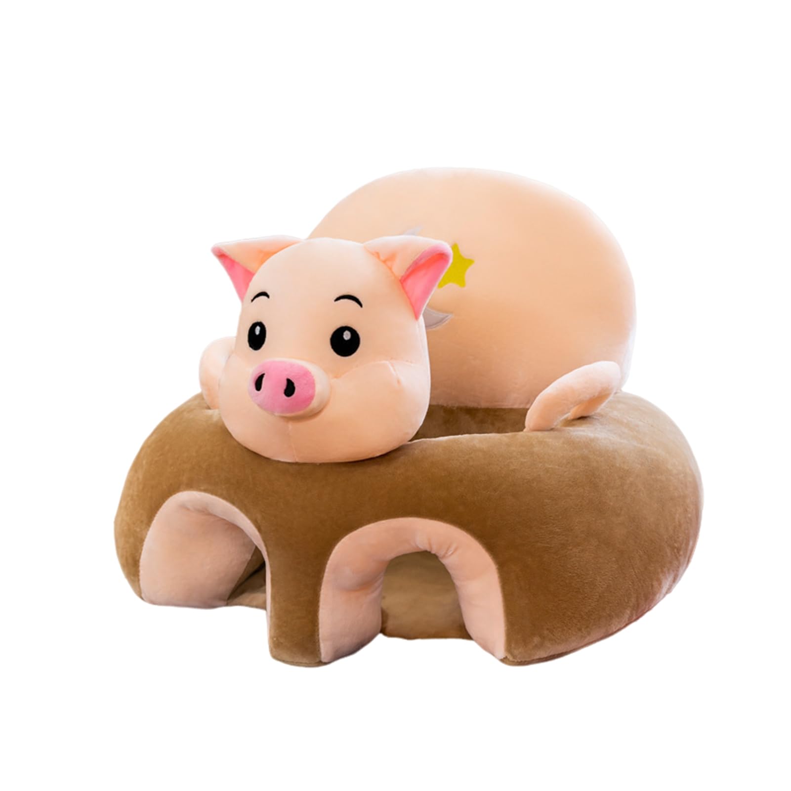 CUSROS Baby Sitting Up Seats for Babies Cute Baby Floor Seat Back Support Sofa Seat Child Learn Sitting Chair Cover for Babies Child Learning to Sit Cot Cover Little Pig