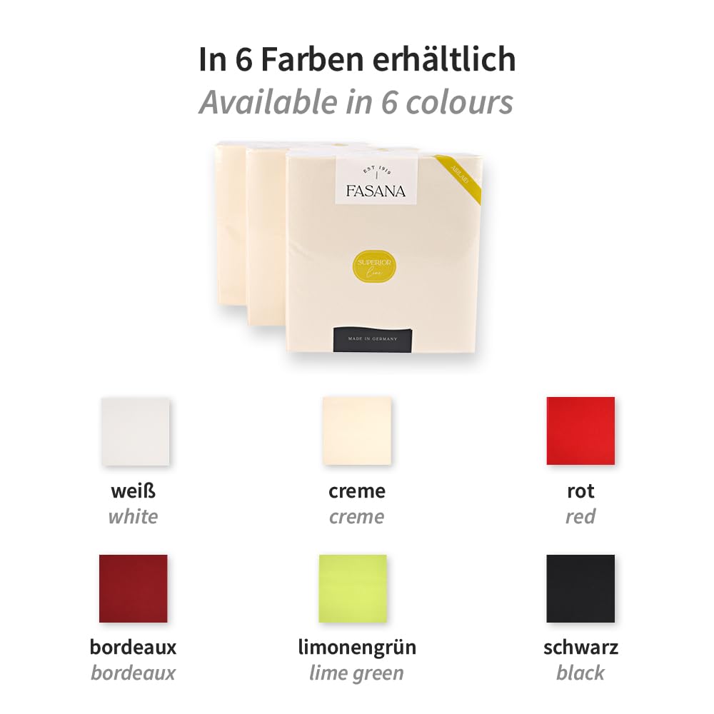 500 Stück Servietten Eleganza, 40 x 40 cm, 1-lagig, 1/4 Falz | Airlaid, FSC®-Mix, creme, L: 40cm, B: 40cm, Papierservietten, Servietten, Einweg-Servietten