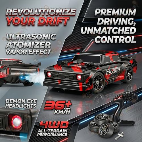 Image of The Little Ones 4x4 Rc Drifting Car - Rc Drift Cars High Speed Remote Control Drift Car 2.4GHz Remote Control Drift Stunt Off Road Cars 360 Rotation Toys for Kids & Adults Boys & Girls [DodgeX]