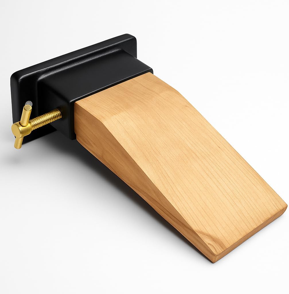 Bench Mounted Pin Anvil Vise | Durable Cast Iron Base & Smooth Wooden Surface | Ideal for Jewelry Crafting | Dimensions: 5⅜" (13.7 cm) x 3¾" (9.5 cm)