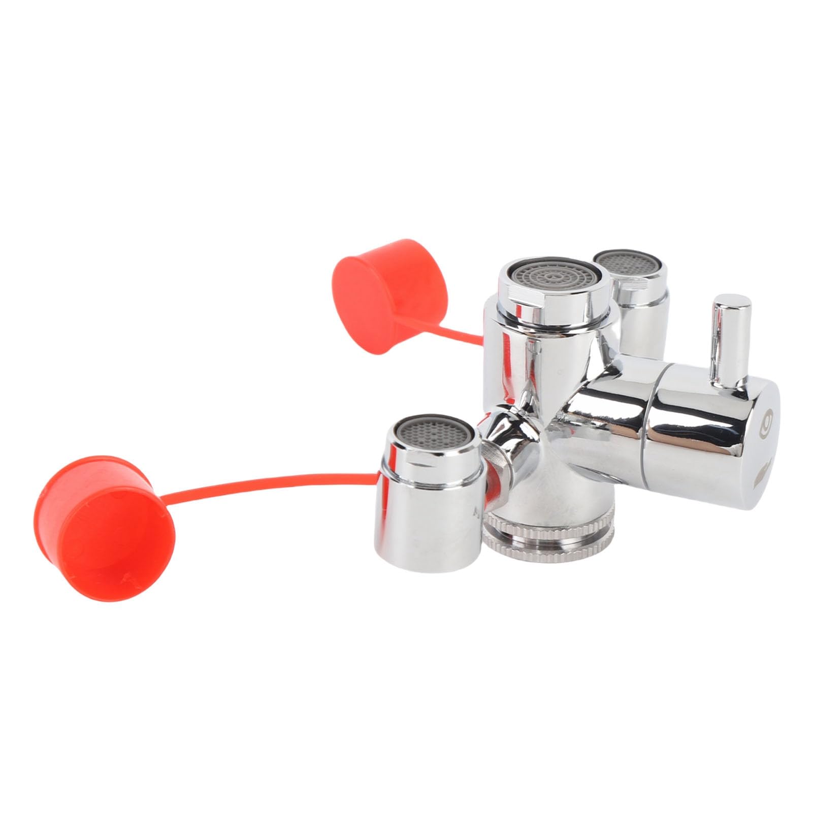 FTVOGUE Estación de Lavado de Ojos Montada en Grifo Unidad de Lavado de Ojos de Emergencia de Latón y Acero Inoxidable con Cubierta Diseño de Montaje en Fregadero para Laboratorio, Fábrica, Industria,