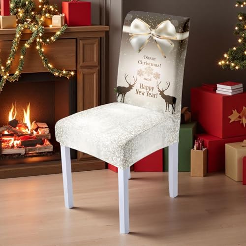DOTBUY-SHOP Stuhlhussen Weihnachten 2/4/6/8er Set 3D Weihnachten...
