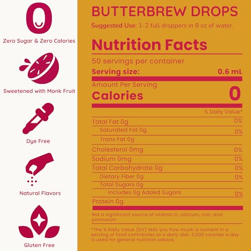 Image of Allways Drops Butterbrew Water Enhancer | Sugar Free | 50 Servings
