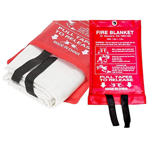 Fire Blanket Easy & Quick Unfolding Emergency Fire Blanket Large Fire Blanket for Home Kitchen, Garage, Office, Caravan, Car