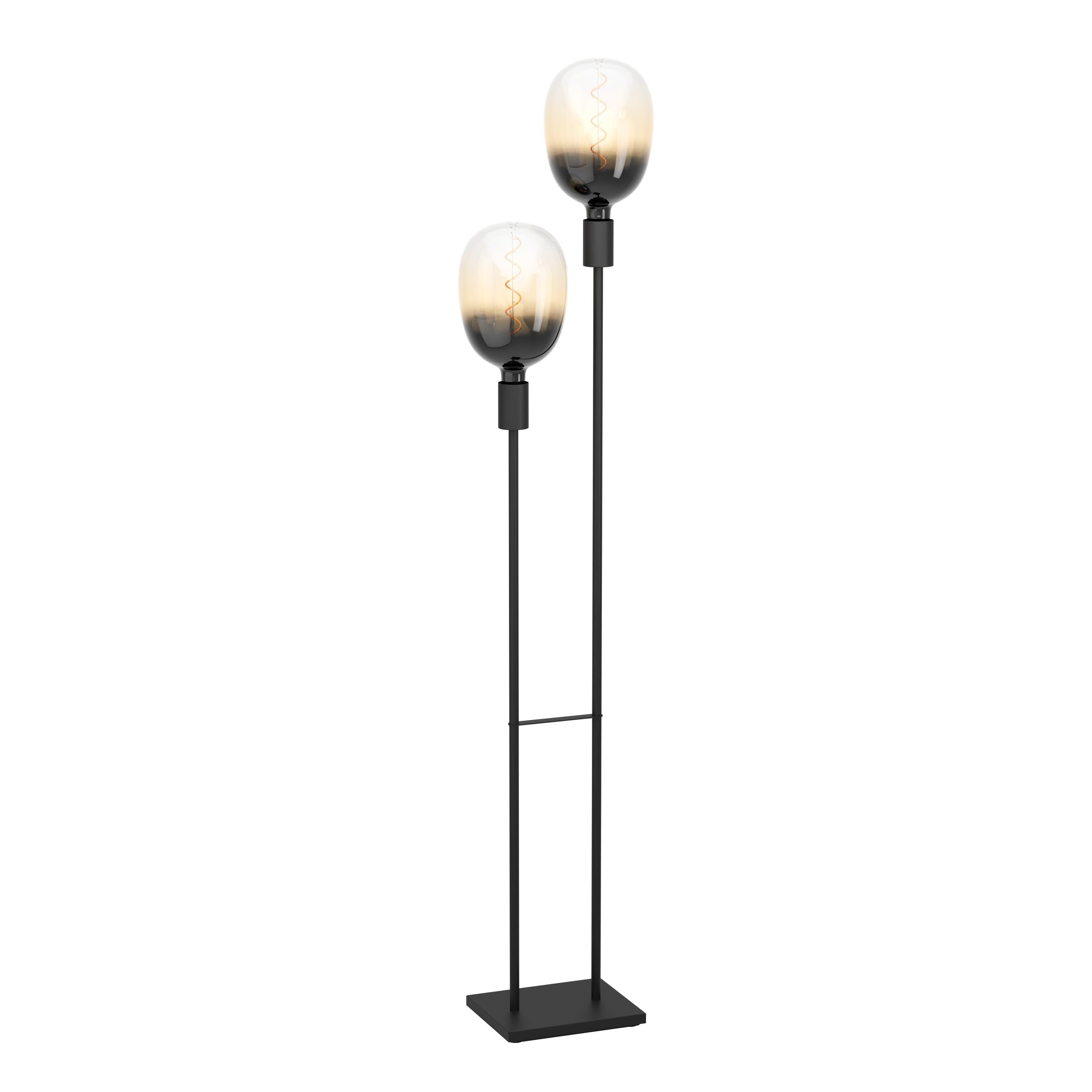 EGLO Lampa stojąca Valdemoro, minimalistyczna lampa podłogowa, metalowa lampa w czerni, lampa do salonu z włącznikiem, lampa do salonu z oprawką E27 na żarówki dekoracyjne