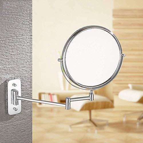 Miroir de maquillage mural pivotant de 15,2 cm avec structure extensible
