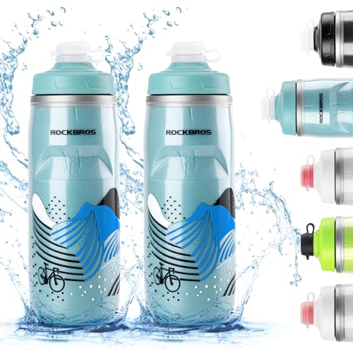 ROCKBROS Bike Water Bottle 21oz Bicycle Water Bottle for 5hrs Insulation Sports...