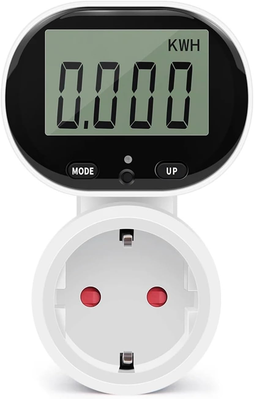 European standard socket digital power meter energy meter wattmeter 45° rotating watt display meter voltmeter energy cost meter socket(Without Backlighting)