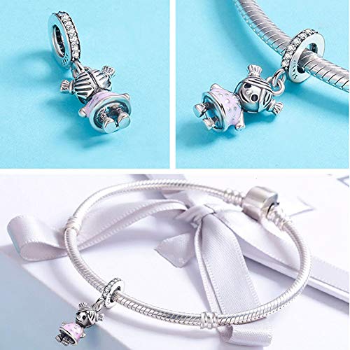 Lucky Boy Charm 925 Sterling Silver Child Birthday Love Family Birthstone Heart Mom Letter Charm for Pandora Charm Bracelet2