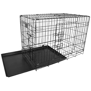 Foldable double door dog crate with leak proof track 24 inch   cucciolini doodles
