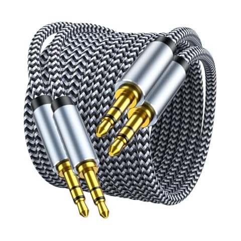 MORELECS Aux Cord 2Pack, 3.5mm Audio Cable Nylon Braided Aux Cable 4ft, 3.5mm Male to Male AUX Cord for Car, Headphones, Home Stereos, Speaker Cover