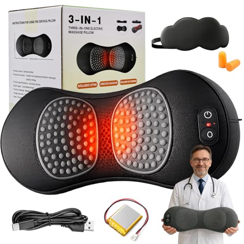 2026 Ergopur 3-Zonen Ergoflow Tiefenmassagegerät 135Goldene Krümmung 3 in 1 Ergo Pur Rücken Massagegerät Mit Wärme Vibration & Lendenstütze Netz/Akku (USB-C) Für Büro & Zuhause (Akku-a)