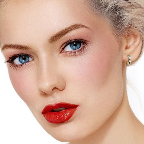 Galaxy Gold GG 14k Gold Natural Emerald and White Topaz Oval Hoop Huggie Earrings2