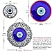 Erbulus Blue Turkish Glass Evil Eye Wall Hanging Ornament - Large Metal Home Decor - Nazar Bead Amulet - Housewarming Gift