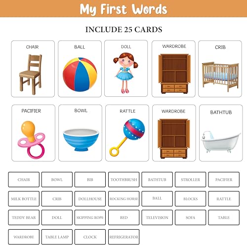 Image of THE BOOK TREE My First 100 Words Educational Flash Cards | Early Learning Illustrated Cards for Kids Language Skills| Ideal for Teaching First Words | Fun & Educational Gift for Ages 2+