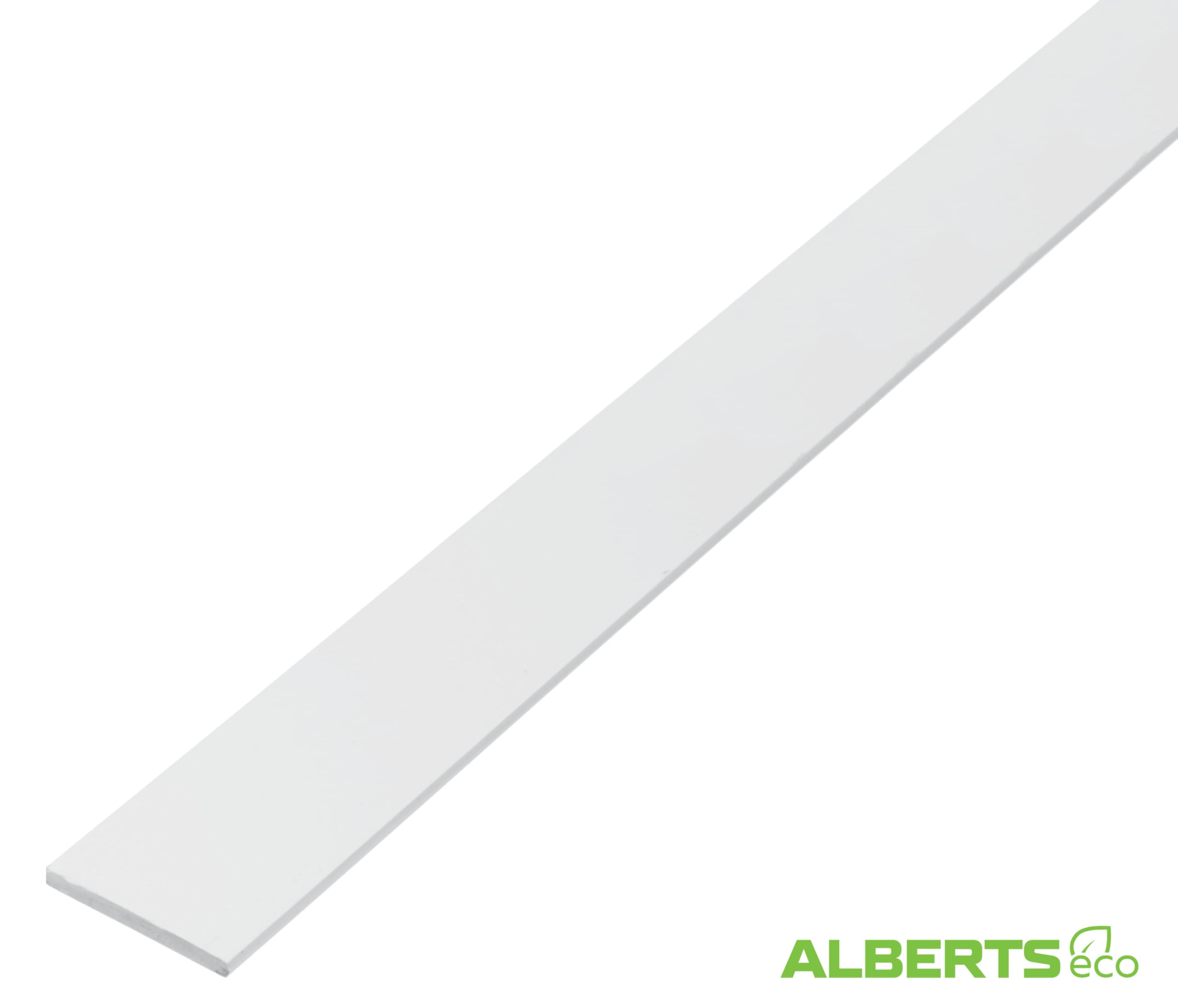 Alberts 479190 Eco Barra plana | PVC-U, blanco, 1000 x 25 mm