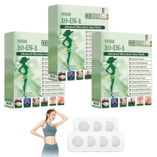 Sthxyfaith Moringa 10-in-1 Nano Microdarts Patch 2026 New Premium Natural Patch Moringa Berberine Patches Natural Body Patches for Women and Men Formula for All skin Types3 Boxes