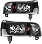 AUTOSAVER88 Headlight Assembly Compatible with 1994-2001 Dodge Ram 1500/1994-2002 Dodge Ram 2500 3500 (without DRL)