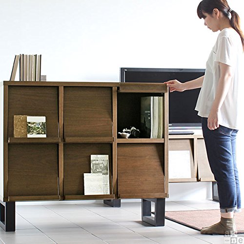 Amazon｜arne 本棚 フラップ キャビネット 収納 ディスプレイ