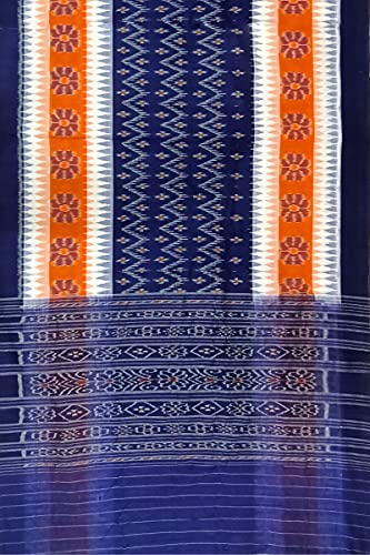 Image of Odisha Sambalpuri Handloom Ikat Women's Cotton Saree, Odisha Handloom Handmade Pure Cotton Khandua Saree, Ikkat Orissa Traditional Handloom Saree Without Blouse