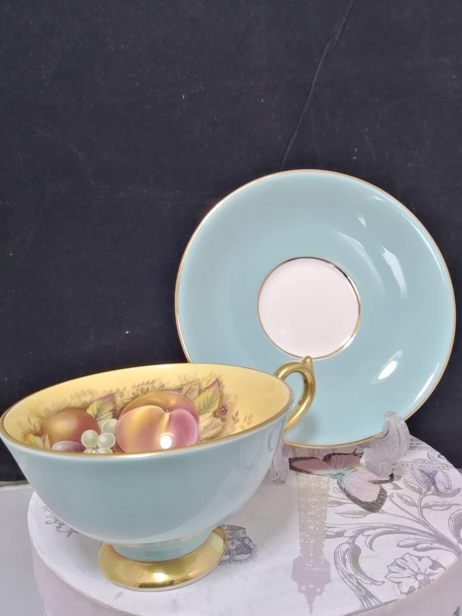 Amazon.co.jp: エインズレイ オーチャードゴールド ブルー カップ