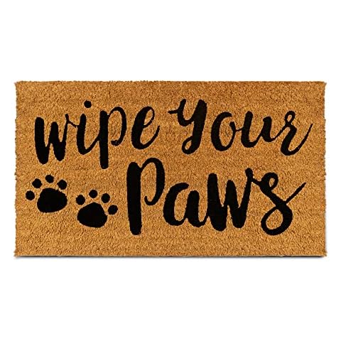 PLUS Haven Coco Coir Door Mat with Heavy Duty Backing, Wipe Your Paws Doormat, 17.5" x 30" Size, Easy to Clean Entry Mat, Beautiful Color and Sizing for Outdoor and Indoor uses, Home Décor Cover