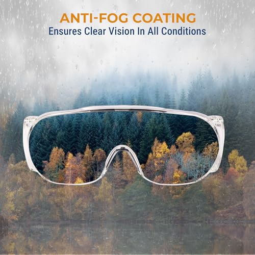 Image of Robustt Safety Goggles - Pack of 1 Hard Coat Eyewear, Over The Spectalar Eye Protector, Anti Pollution Goggles For Multipurpose Use In Riding Motorcycle, Construction, Clear Transparent Goggles