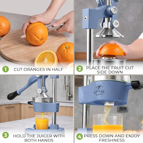 Image of Zulay Kitchen Cast Iron Juicer - Heavy Duty Manual Juicer with Detachable Strainers for Easy Cleaning, Orange Juice Press for Citrus Fruits, Perfect for Bartenders, Juice Lovers & Health Enthusiasts