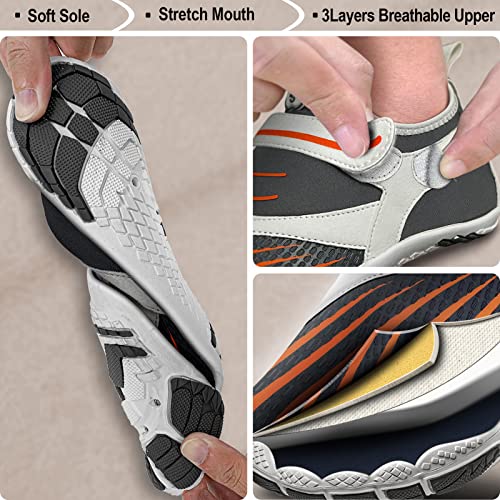 KEMISANT Mens Water Shoes, Unisex Barefoot Aqua Shoes for Men Women Beach Swimming Water Sport Shoes4