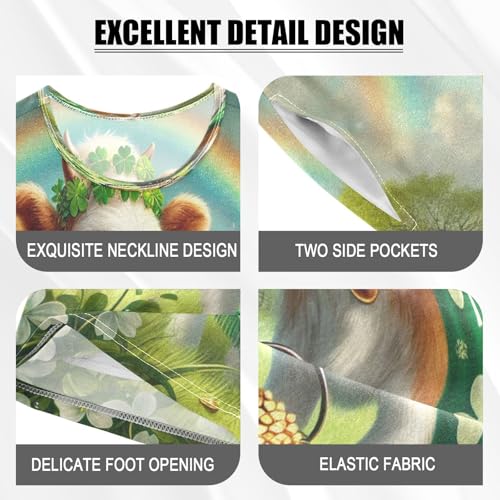 Highland Cow St Patricks Cute Pajama Set Short Sleeve Nightwear Soft Clothes Set Summer Pajamas Cotton 5Y4