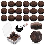 Thinp 20 Pieces Pool Cue Tips, 13mm Billiard Pool Stick Tips Pool Cue Tips Replacement Kit with Stor