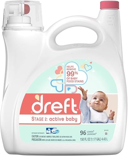Líquido detergente Dreft Stage 2 para ropa de bebés, de 150 fl.oz Líquido detergente HEC, 10037000927065, 1