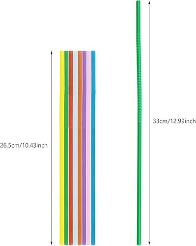 Miniatura 3 de 300 popotes flexibles y flexibles, desechables, de plástico, flexibles, flexibles, de 10.4 pulgadas de largo y 0.23 pulgadas de diámetro